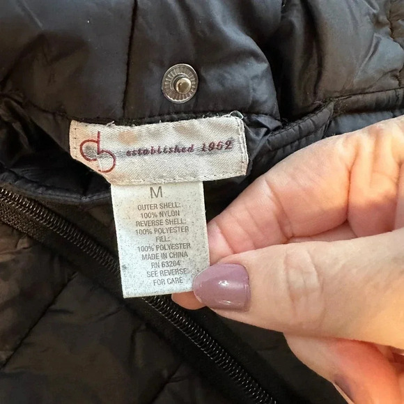 Dressbarn M‎ black + leopard print reversible hooded puffer jacket with pockets - Picture 8 of 8